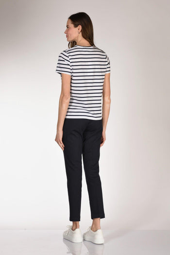 Tshirt Maglia Bianco/blu Donna - 5