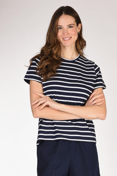 Tshirt Maglia Blu/bianco Donna