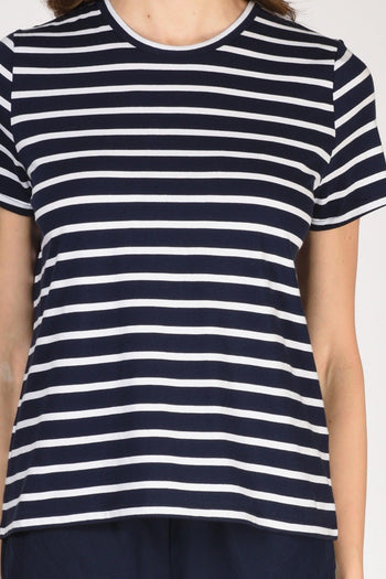 Tshirt Maglia Blu/bianco Donna - 3