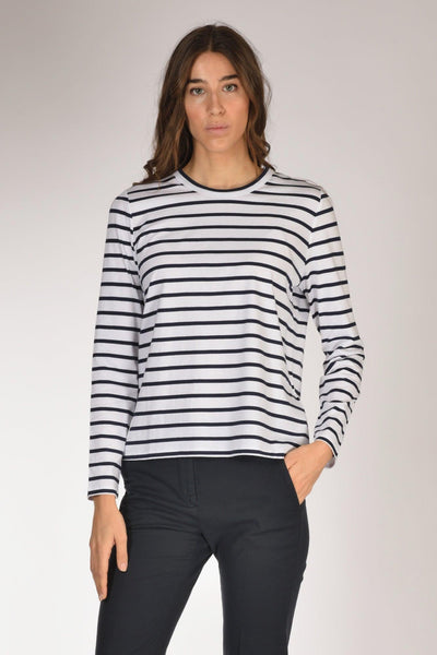 Maglia Rigata Bianco/blu Donna