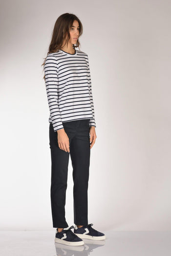 Maglia Rigata Bianco/blu Donna - 4