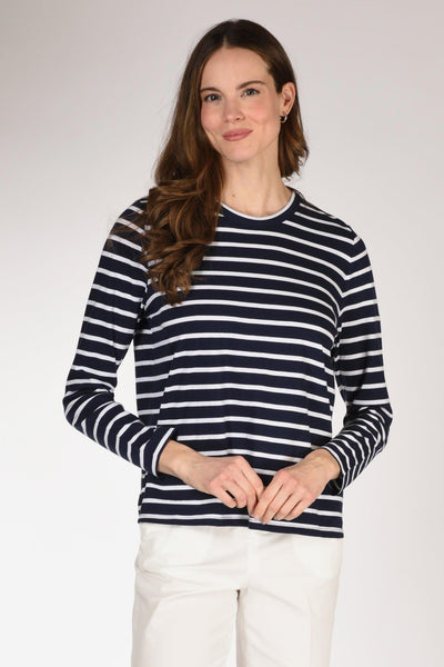 Maglia Rigata Blu/bianco Donna