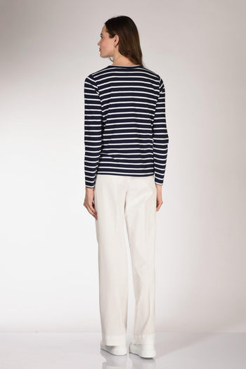 Maglia Rigata Blu/bianco Donna - 5