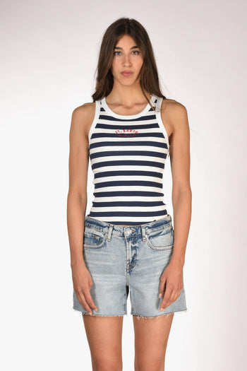Saint Barth Canotta Ada Blu/bianco Donna - 2