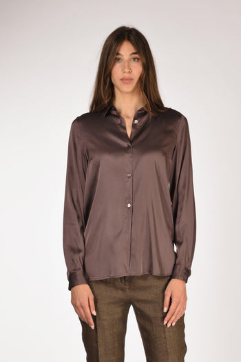 Camicia Colletto Marrone Donna - 2