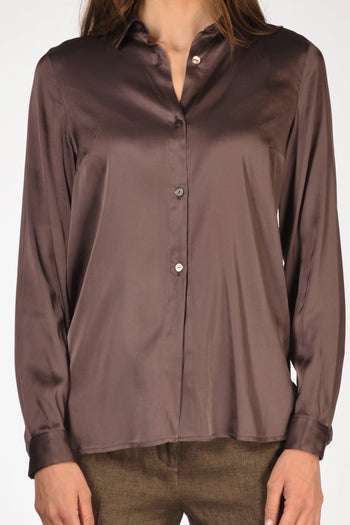 Camicia Colletto Marrone Donna - 3