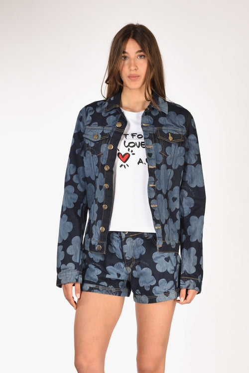 Giacca Denim Blu Chiaro/blu Scuro Donna