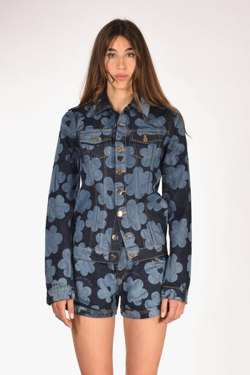Giacca Denim Blu Chiaro/blu Scuro Donna - 3