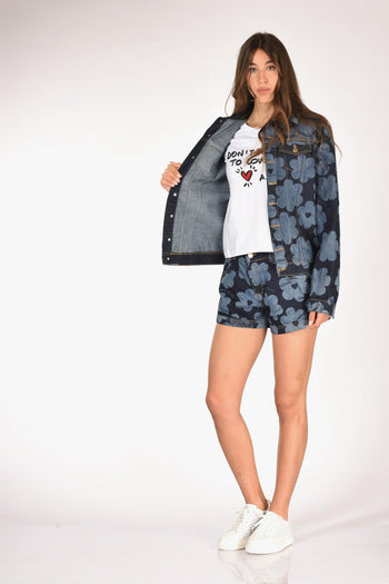 Giacca Denim Blu Chiaro/blu Scuro Donna - 7