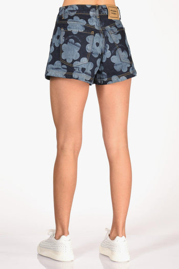 Shorts Denim Blu Chiaro/blu Scuro Donna - 6