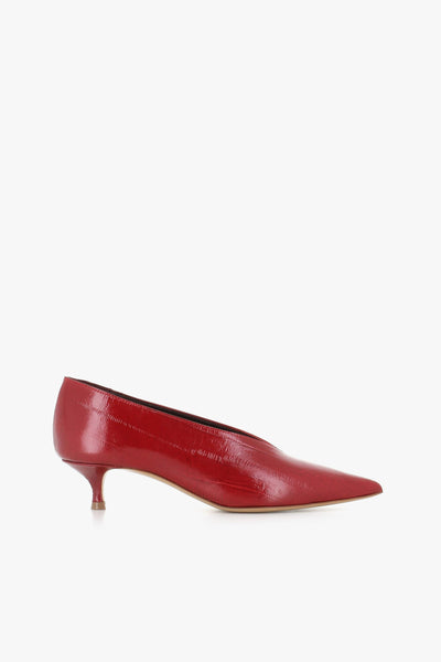 Décollette Babouche Kitten Heel Rosso Donna