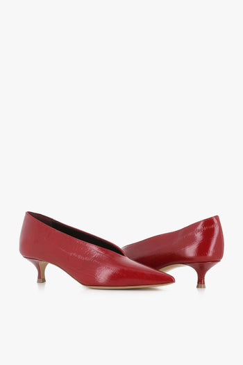 Décollette Babouche Kitten Heel Rosso Donna - 2