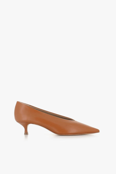 Décollette Babouche Kitten Heel Marrone Donna
