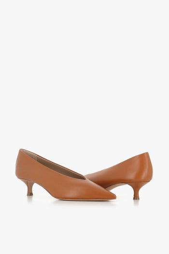 Décollette Babouche Kitten Heel Marrone Donna - 2