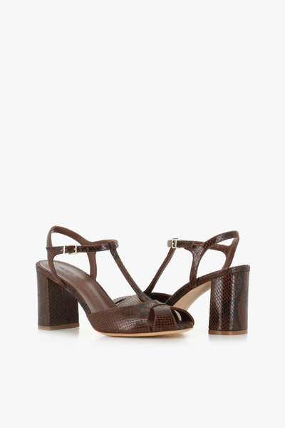 Sandalo Giselle 6 Pitone Nero Donna