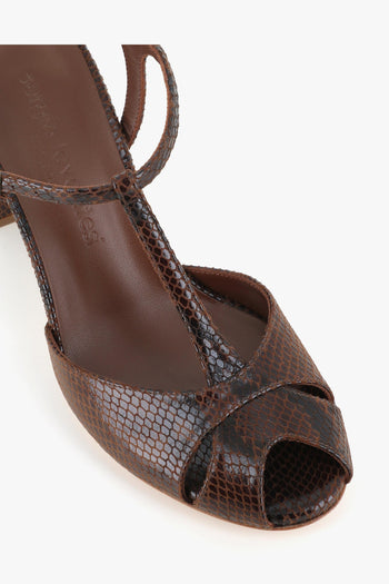 Sandalo Giselle 6 Pitone Nero Donna - 5