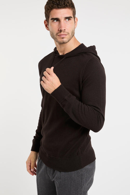 Maglia con cappuccio in puro cashmere - 2