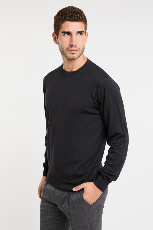 Maglia girocollo in lana merino extrafine - 2