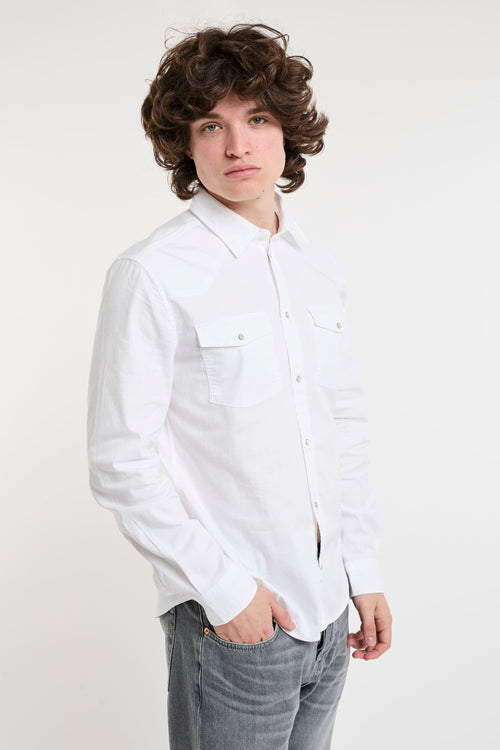 Camicia texana slim in bull leggero