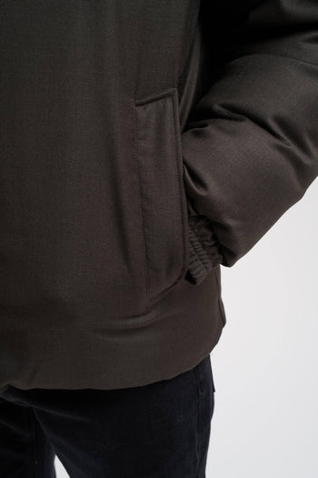 Piumino reversibile in twill misto lana - 4