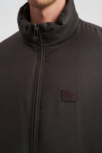 Piumino reversibile in twill misto lana - 5