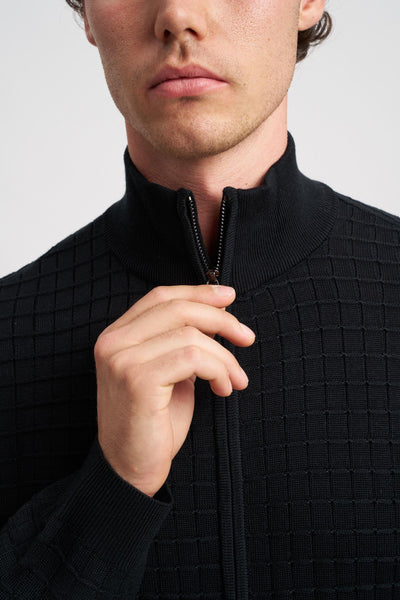 Cardigan a lavorazione jacquard all over