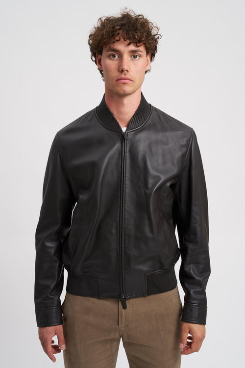 Blouson in nappa di agnello anilina
