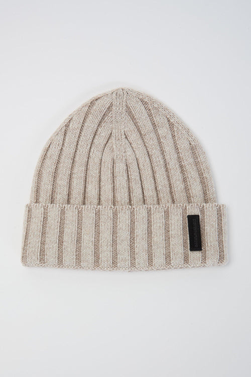 Cappello in misto lana e cashmere ad intercosta