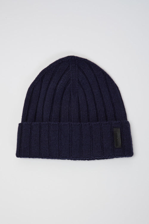 Cappello in misto lana e cashmere ad intercosta