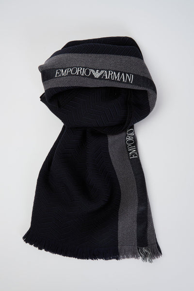 Sciarpa in lana con tape logo