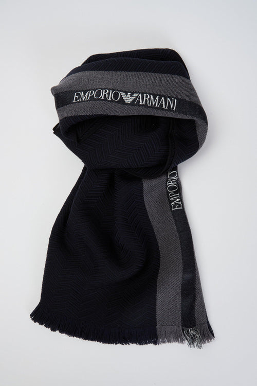 Sciarpa in lana con tape logo