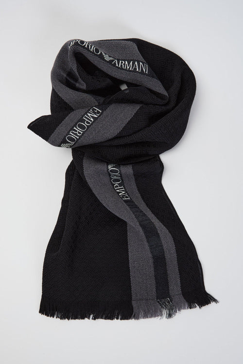 Sciarpa in lana con tape logo