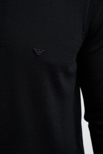 Maglione collo polo con zip in lana vergine rasata - 6