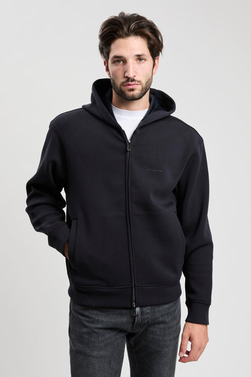 Felpa con zip e cappuccio in jersey accoppiato misto lyocell ASV