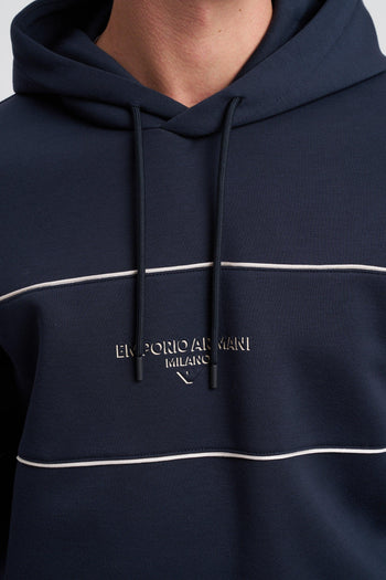 Felpa con cappuccio in double jersey con logo effetto 3D - 2