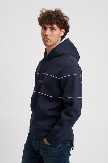 Felpa con cappuccio in double jersey con logo effetto 3D - 3