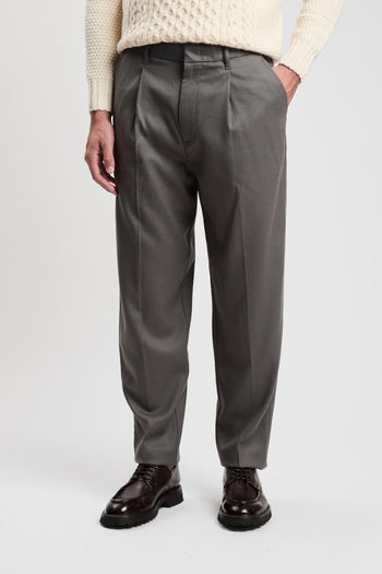 Pantalone in twill stretch di lana vergine - 2