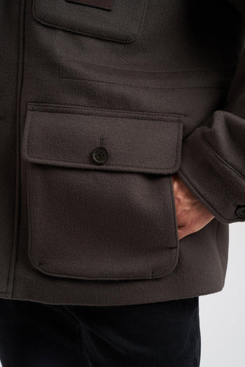 Blouson con cappuccio in panno di lana - 7