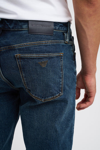 Jeans J75 slim fit in denim stretch delavé - 5