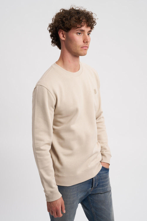 Felpa girocollo con logo ricamato