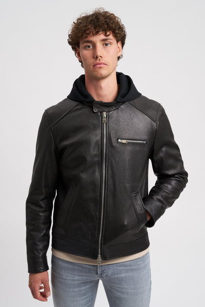 Biker con cappuccio removibile