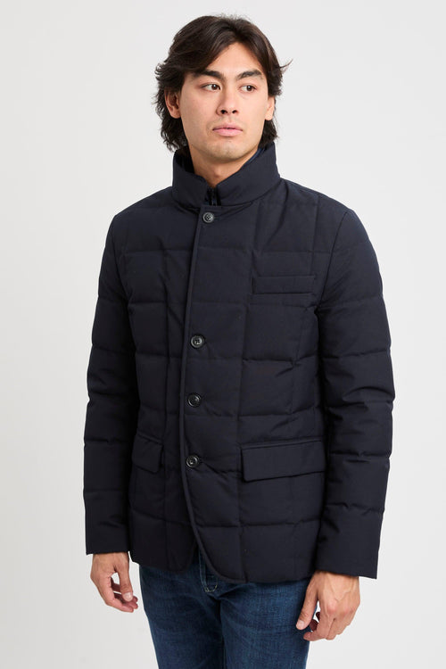 Piumino Corto Double Front in Canvas Mélange