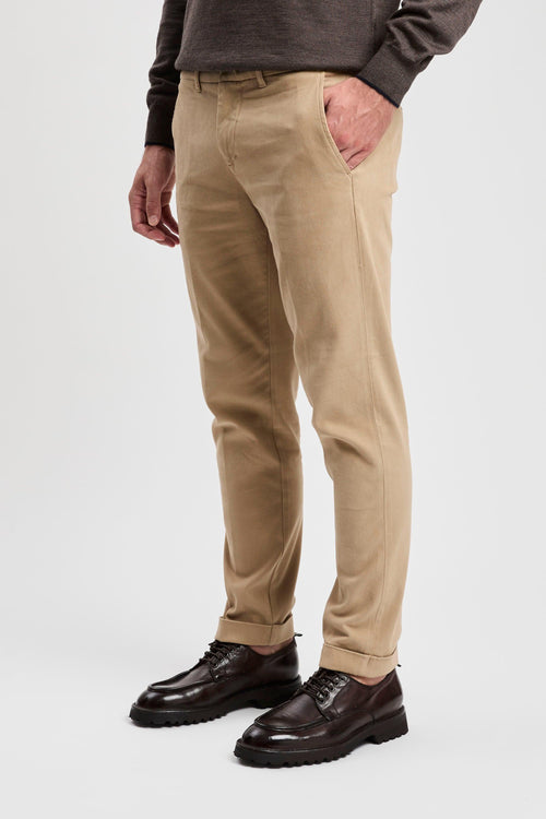 Pantalone Slim in Twill di Cotone