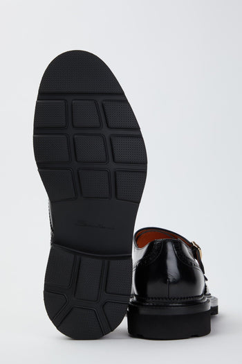 Doppia fibbia brogue in pelle - 6