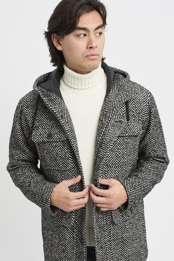 Parka lungo in Herringbone R-Wool - 2