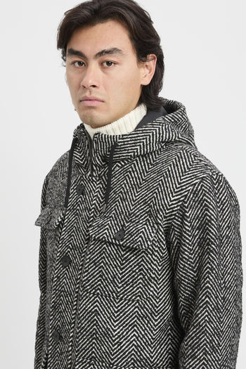 Parka lungo in Herringbone R-Wool - 4