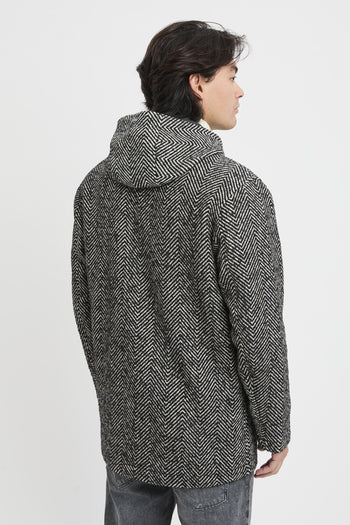Parka lungo in Herringbone R-Wool - 5