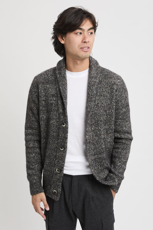 Cardigan in melange wool blend