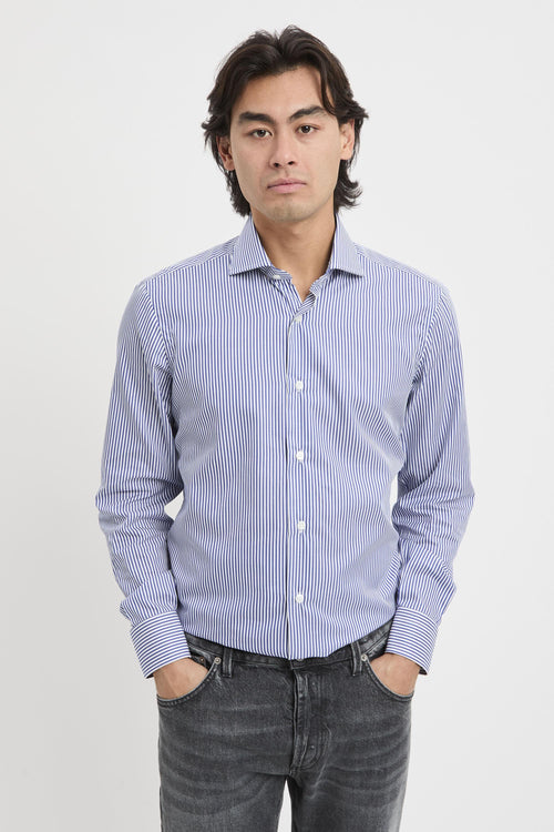 Camicia rigata in cotone