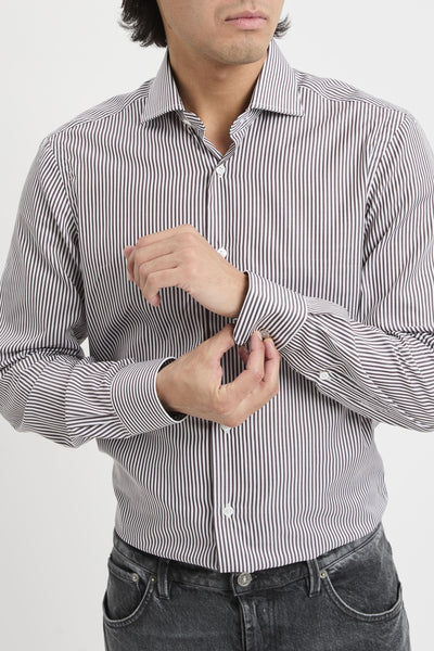 Camicia rigata in cotone
